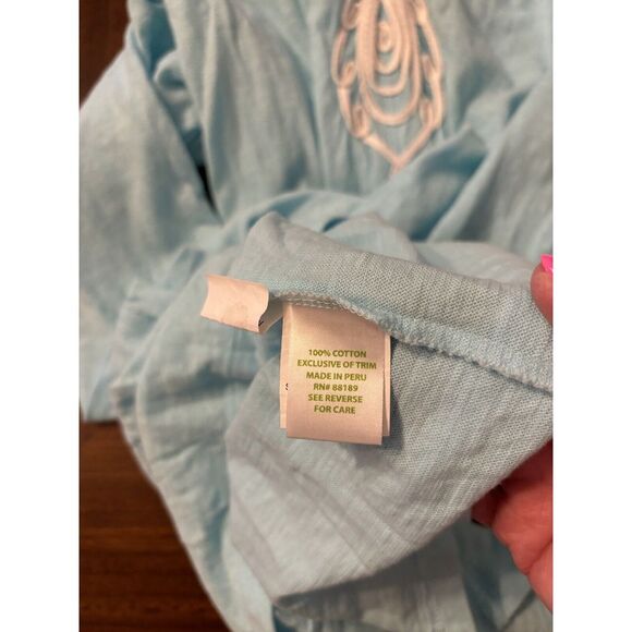Lilly Pulitzer Women's Nightgown Sz M Light Blue - Picture 4 of 6